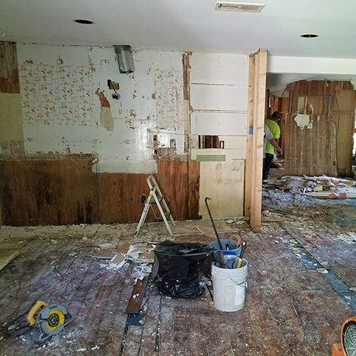 Flooded home in Louisiana after storm.